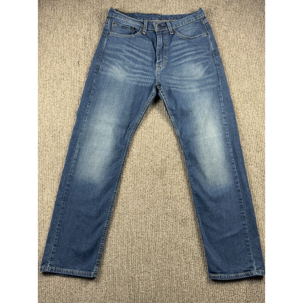 Levis 505 Mens 32x30 Jeans Zip Fly Regular Fit Denim Med Wash Cottonm Stretch